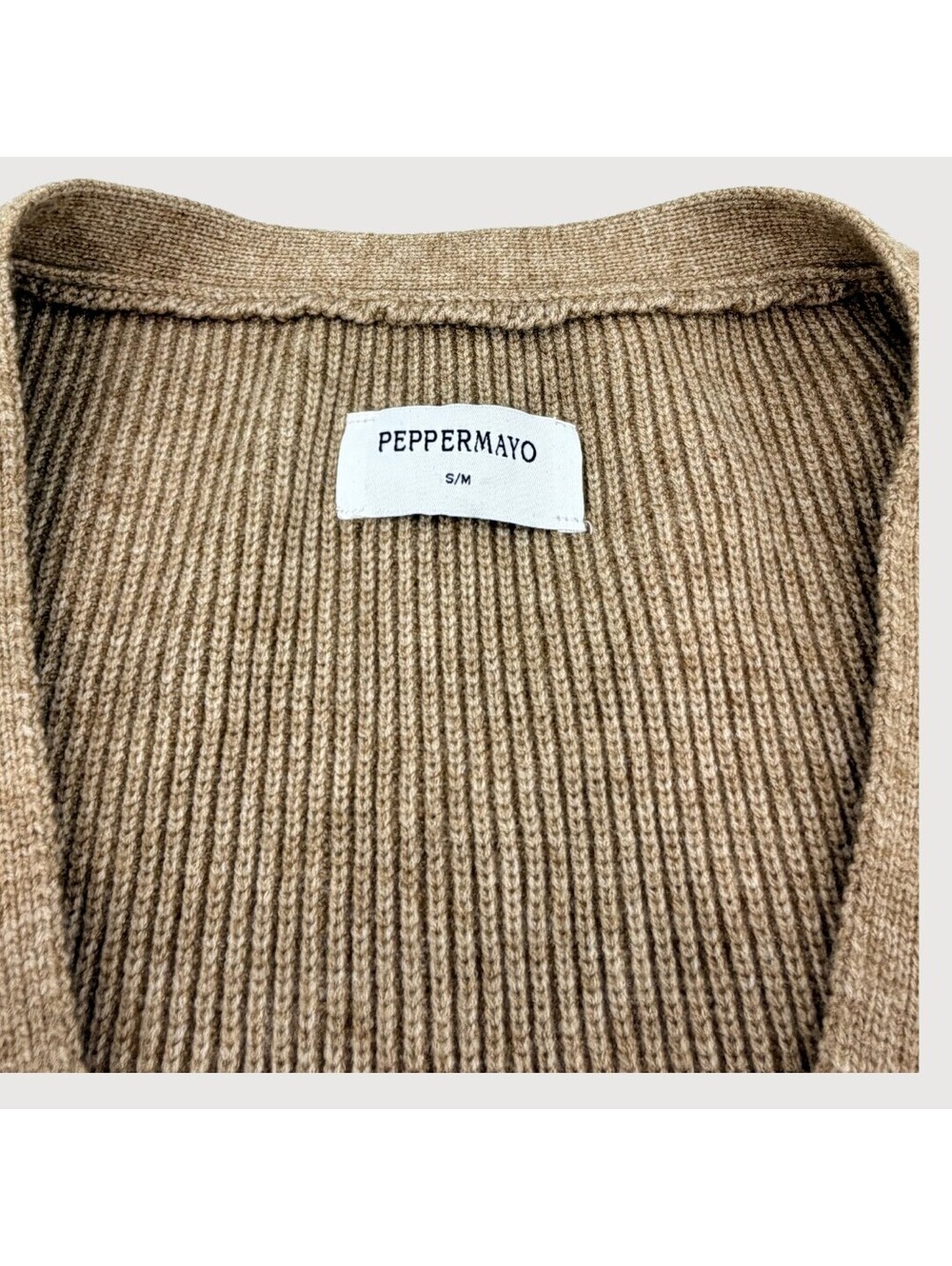 Peppermayo Orla Knit Cardigan Sweater Taupe S/M - Picture 4 of 9